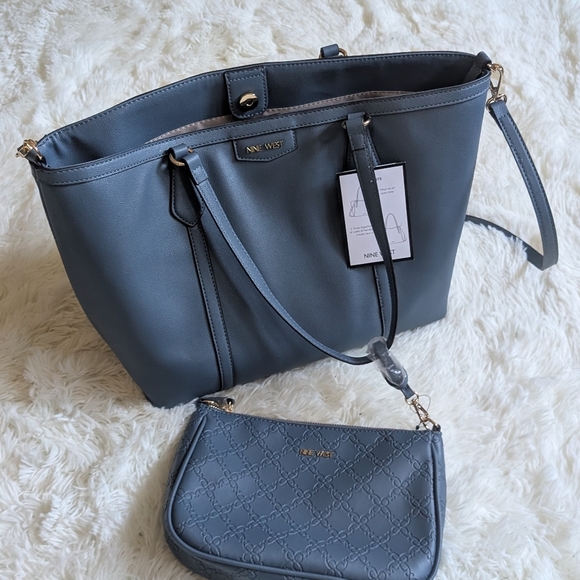 Set Nine West Jordii Trap Shoulder Tote Bag and Crossbody - Picture 7 of 12